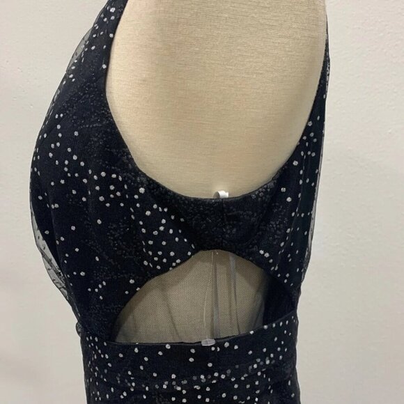 NWT MARCHESA NOTTE V-NECK GLITTER SLEEVELESS BLACK GOWN SIZE 14 $995 - Picture 10 of 11